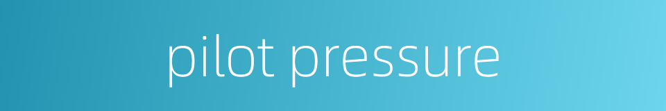 pilot pressure的同义词