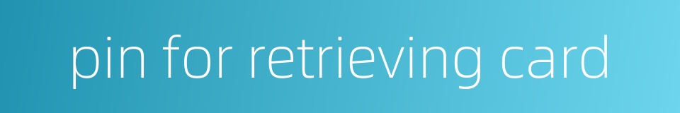 pin for retrieving card的同义词