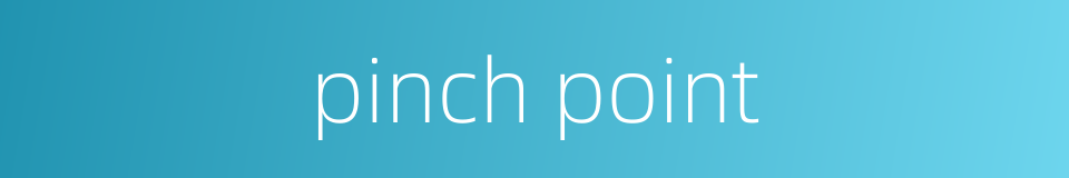 pinch point的同义词
