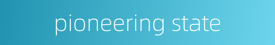 pioneering state的同义词