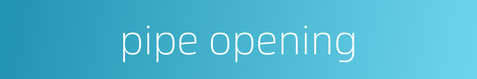 pipe opening的同义词
