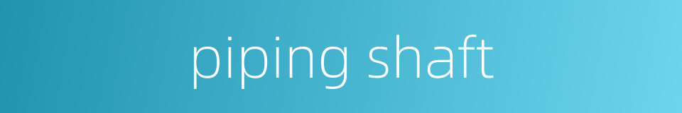 piping shaft的同义词