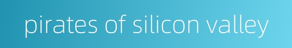 pirates of silicon valley的同义词