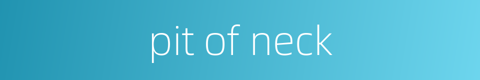 pit of neck的同义词