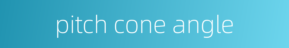 pitch cone angle的同义词