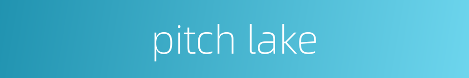 pitch lake的同义词