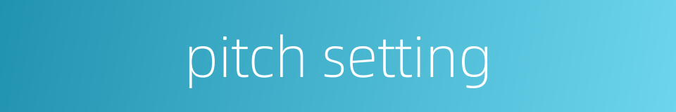 pitch setting的同义词