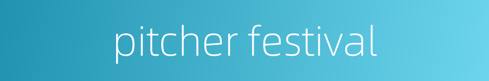 pitcher festival的同义词
