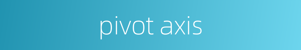 pivot axis的同义词