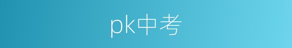 pk中考的同义词