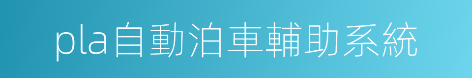 pla自動泊車輔助系統的同義詞