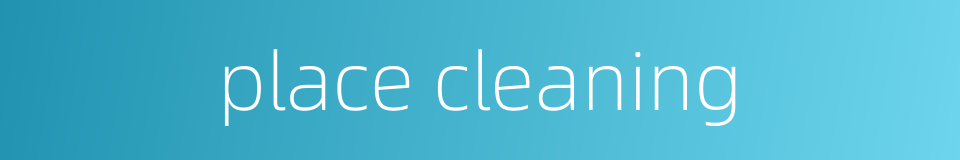 place cleaning的同义词