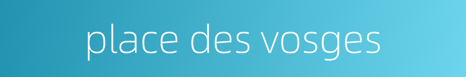 place des vosges的同义词