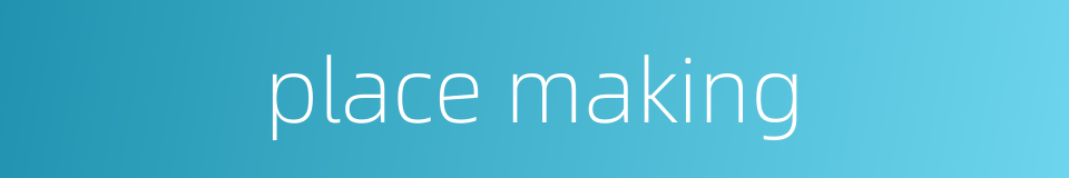 place making的同义词