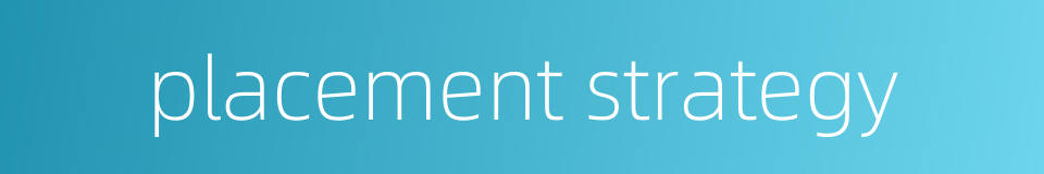 placement strategy的同义词