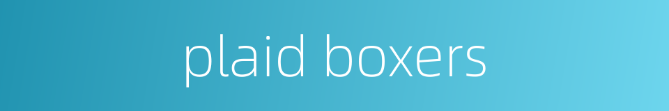 plaid boxers的同义词