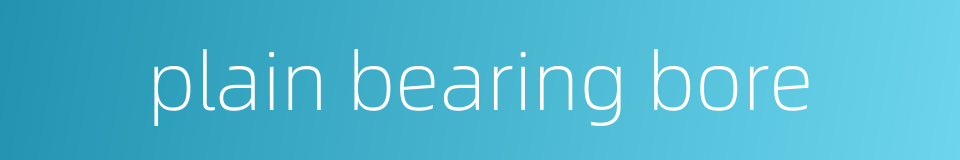 plain bearing bore的同义词
