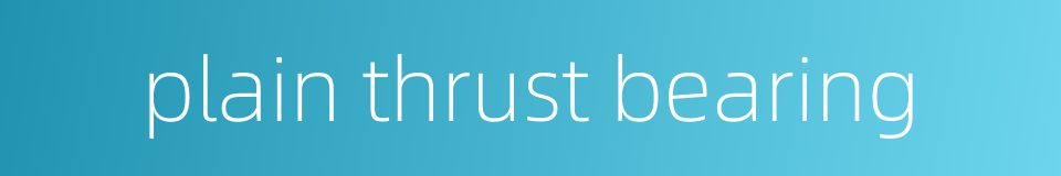 plain thrust bearing的同义词