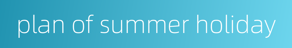 plan of summer holiday的同义词