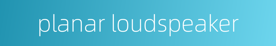 planar loudspeaker的同义词