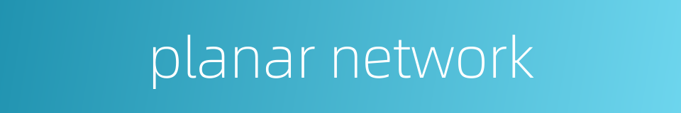 planar network的同义词