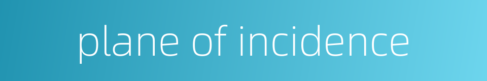 plane of incidence的同义词