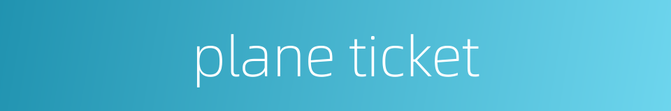 plane ticket的同义词