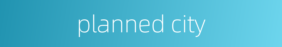 planned city的同义词