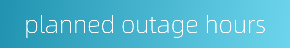 planned outage hours的同义词