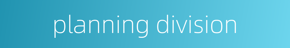 planning division的同义词