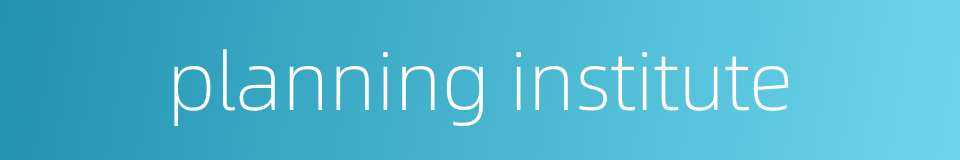 planning institute的同义词