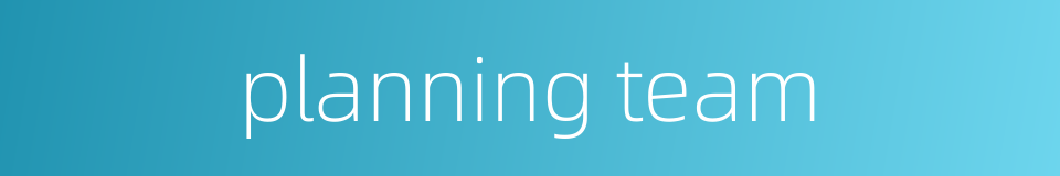planning team的同义词