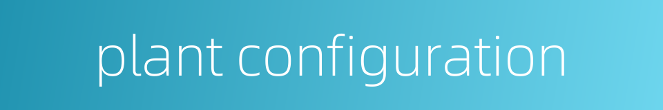 plant configuration的同义词