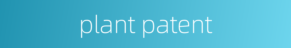 plant patent的同义词