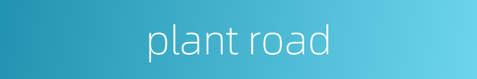 plant road的同义词