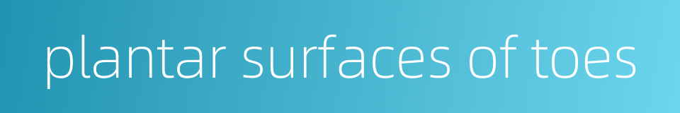 plantar surfaces of toes的同义词