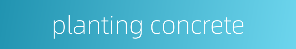 planting concrete的同义词