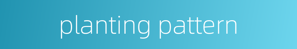 planting pattern的同义词