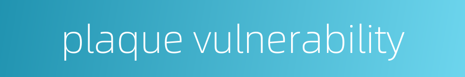 plaque vulnerability的同义词