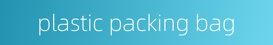 plastic packing bag的同义词
