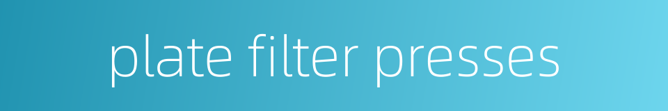 plate filter presses的同义词