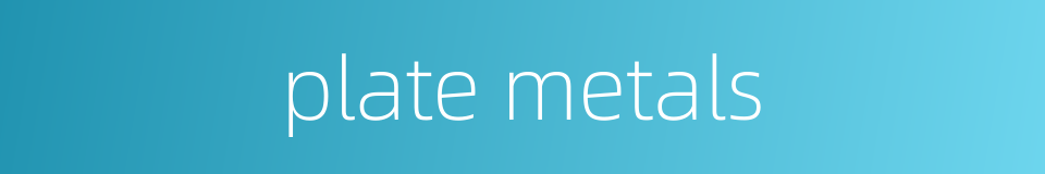 plate metals的同义词