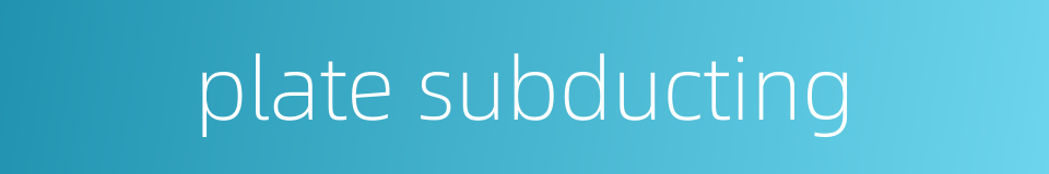 plate subducting的同义词