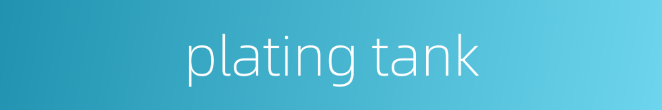 plating tank的同义词