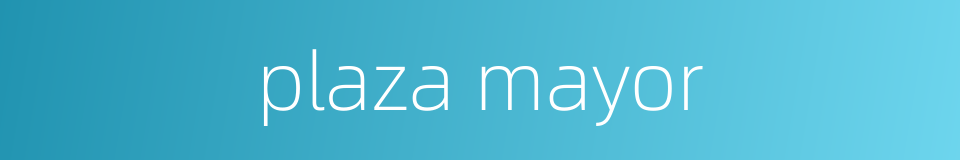 plaza mayor的同义词