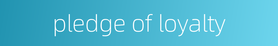 pledge of loyalty的同义词