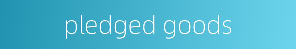 pledged goods的同义词