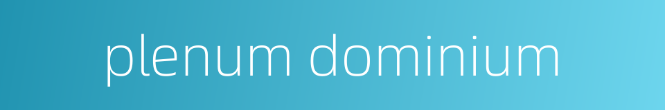 plenum dominium的同义词