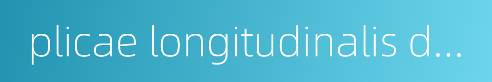 plicae longitudinalis duodeni的同义词