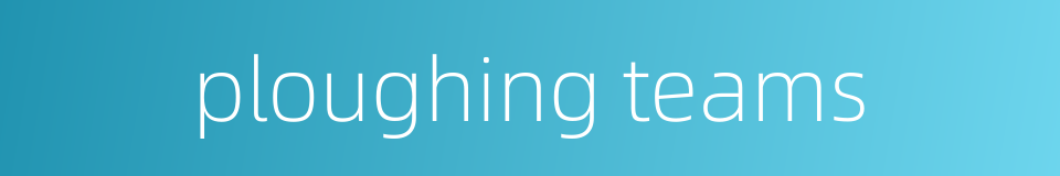 ploughing teams的同义词